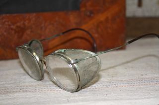 Vtg American Optical Ao Goggles 1940 ' S Safety Glasses Motorcycle Steampunk photo