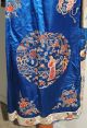 1950 - 60 ' S Hand Embroidered Royal Blue Silk Chinese Coat / Robe Med Robes & Textiles photo 3