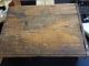 Antique Wood Primitive Divided Tray Handled Caddy Utensil Pantry Box Metal Strap Primitives photo 6