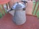 Vtg Rustic Primitive Gray Swirl Enamel Metal Coffee Pot Display Primitives photo 2