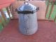 Vtg Rustic Primitive Gray Swirl Enamel Metal Coffee Pot Display Primitives photo 3