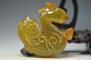 Cleverly China Old Jade Hand Carved Pendant E310 photo