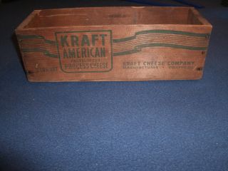 Old Vintage Kraft American Cheese Chicago Ill 5lbs Primitive Wood Cheese Box photo