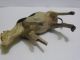 Early Composition Painted Cow Wooden Stick Legs String Tail Old Childs Toy Primitives photo 2