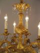 12 Light Rare Crystal Brass Chandelier Chains Vintage Lamp Old Ancient 2x Chandeliers, Fixtures, Sconces photo 3