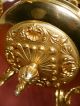 6 Light Gold Bronze Chandelier Vintage Lamp Old Antique Ancient Chandeliers, Fixtures, Sconces photo 4