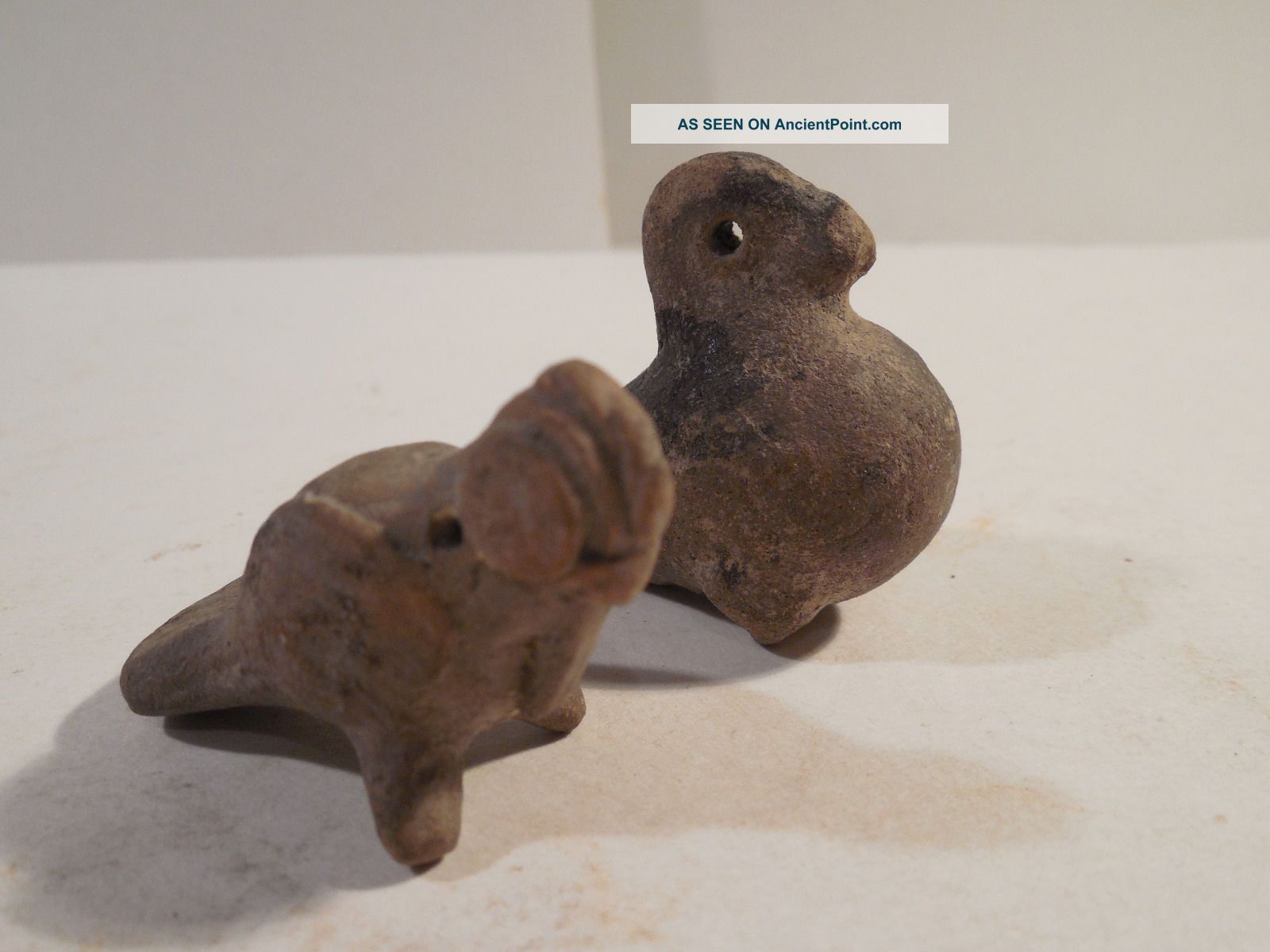 2 Mayan Bird Whistle Pendants Pre - Columbian Archaic Ancient Artifacts Olmec Nr The Americas photo