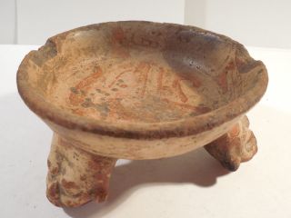 Nicoya Rattle Leg Bowl Pre - Columbian Archaic Ancient Artifact Costa Rica Mayan photo