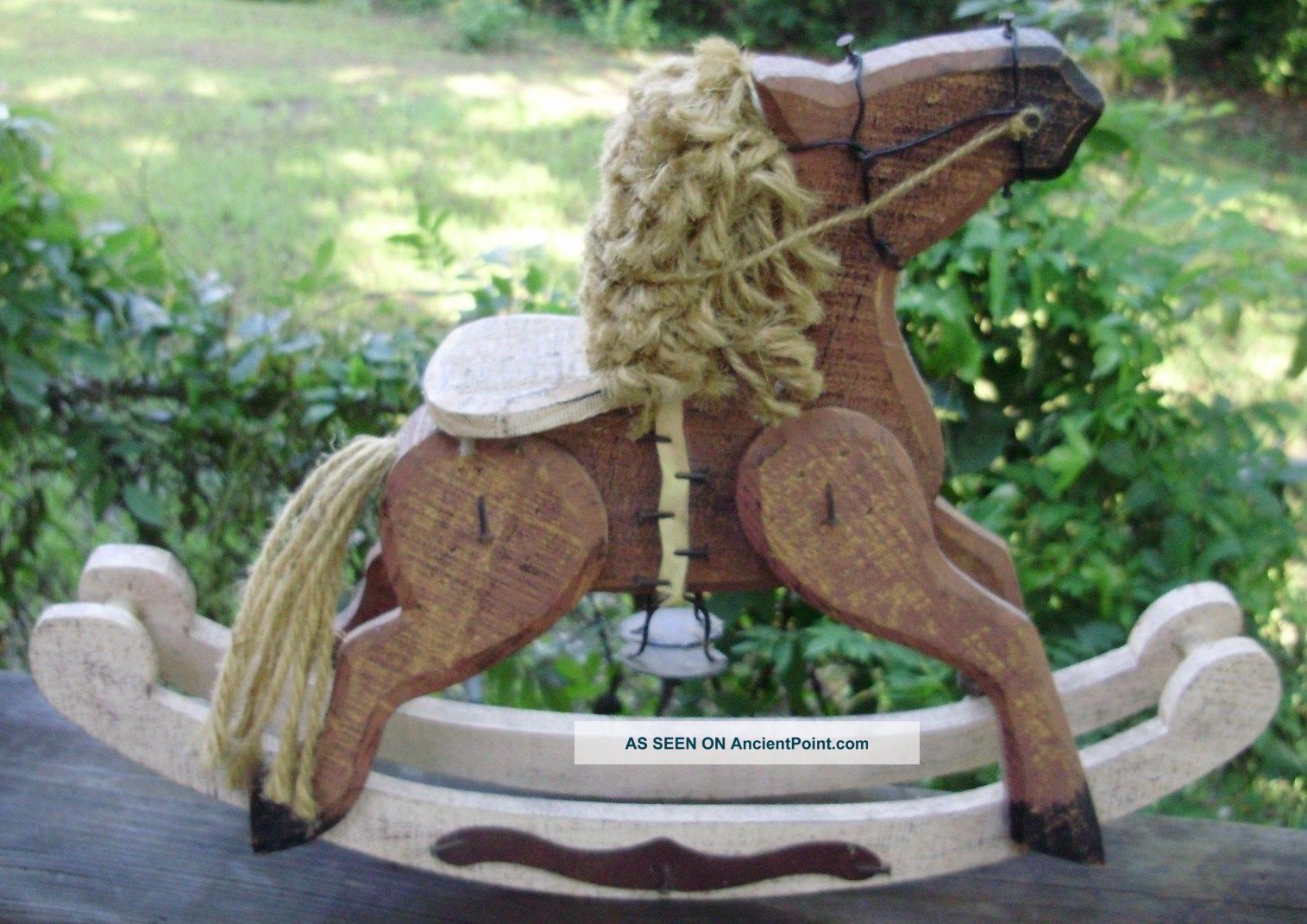 Primitive Folk Art Hand Made Wood Hobby Horse Shelf Display Primitives photo