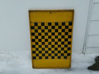 Vintage/antique Game Board Checkerboard Folk Art Pine Primitive Quebec Canada photo