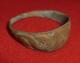 Celtic Ancient Artifact - Bronze Ring Circa 200 - 100 Bc - 1856 - photo