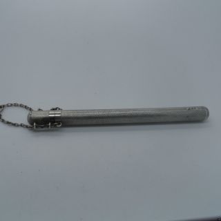 Rare Antique Silver Thermometer Holder For Chatelaine Chester 1896 photo
