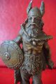 Very Rare Antique Olav Viking Warrior Norway King Bronze Statue Figure Viking photo 3