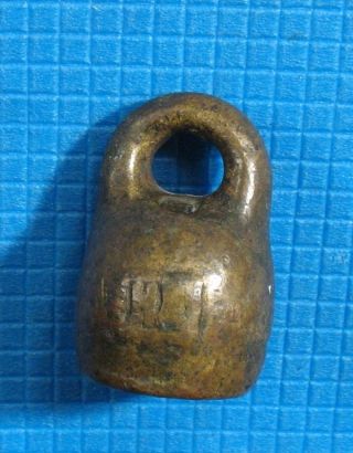 Vintage Russian Imperial Brass Scale Weight 0.  5 Kettlebell Pound 19 Cent. photo