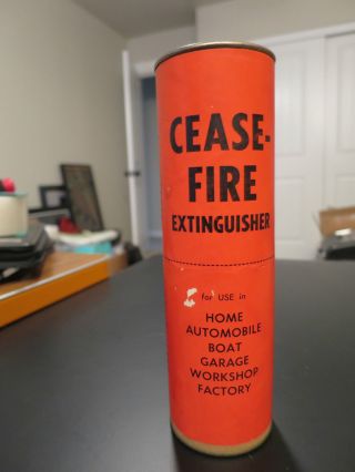 Rare Vintage Cease - Fire Hand Held Fire Extinguisher - In Tube photo