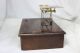 Vintage Brass Desktop Postal Scale With Drawer,  Weights,  Envelopes & Note Paper Scales photo 2