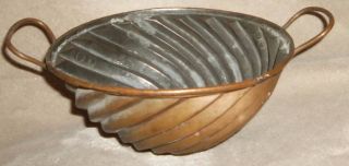 Antique Primitive Copper ? Swirl Butter Chocolate Jello Cake Mold Star On Bottom photo