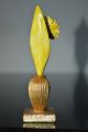 Vase With Yellow Metal Flower Figure Paperweight Miniature O Vases photo 5