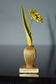 Vase With Yellow Metal Flower Figure Paperweight Miniature O Vases photo 6