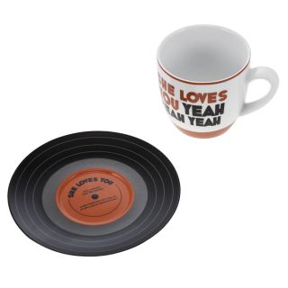 Lennon - Mccartney She Loves You Cup & Saucer Mug Coffee Tea Beatles Fab Four Bluw photo
