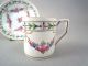 Antique Hand Painted Porcelain Coffee Cup Saucer Duo By Hirsch Dresden C1900 Cups & Saucers photo 2