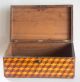 Antique Folk Art Wooden Box Inlayed With An Array Of Necker Cubes Boxes photo 1