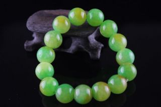 Natural 12mm Jade Jadeite Round Beads Stretchy Jade Bracelet 011 photo