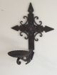 Metal Cross Candle Wall Sconce Mid Evil Gothic Decor Repro Chandeliers, Fixtures, Sconces photo 1