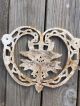Antique Cast Wrought Iron Chippy White Heart Railing Fencing Chic Primitive Other Antique Architectural photo 1