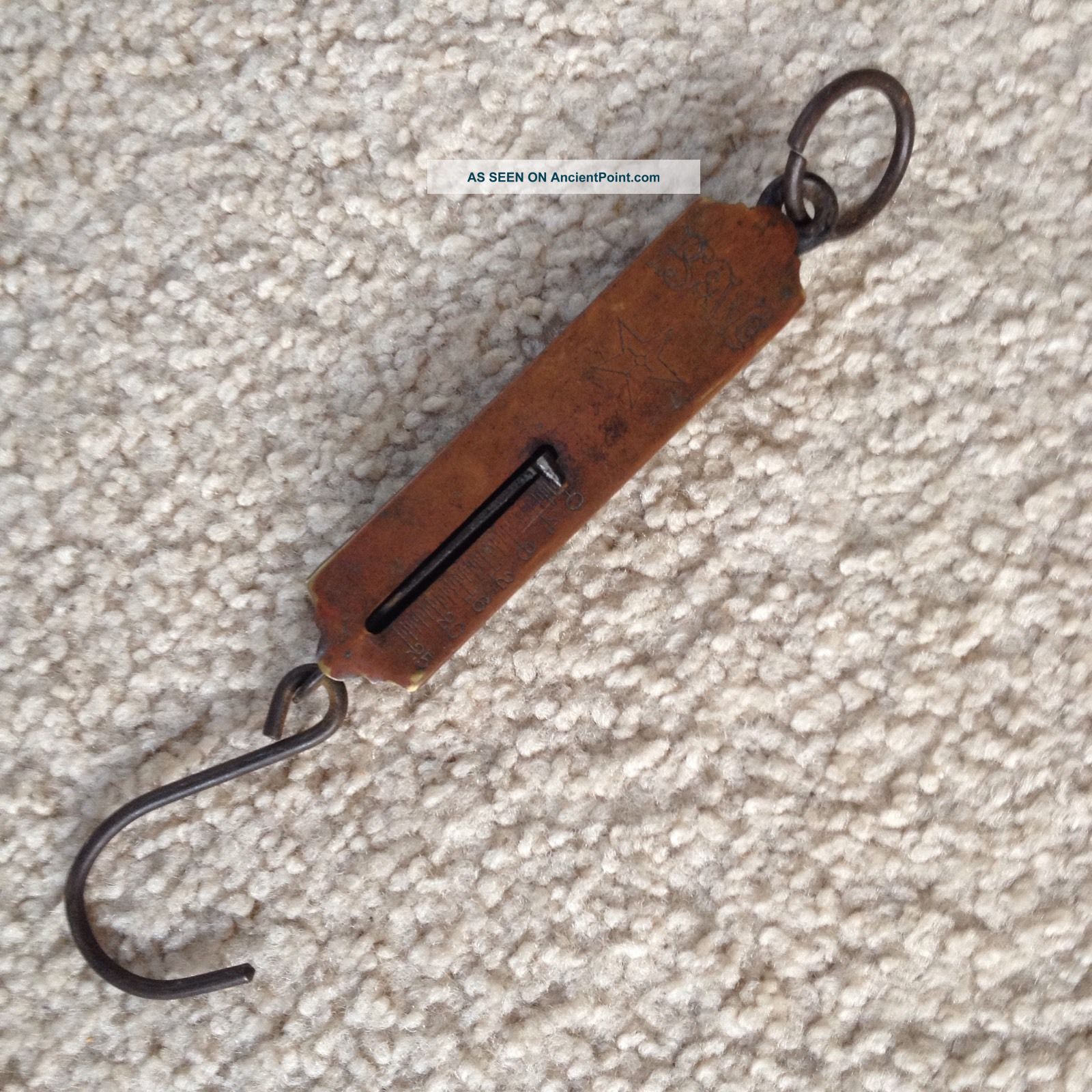 Antique Ps & W Co.  Brass And Steel 25 Lb Hanging Spring Scale Scales photo