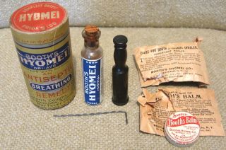 C1910 Antique Booth ' S Hyomei Breathing Medicine Antiseptic Pocket Inhaler Outfit photo