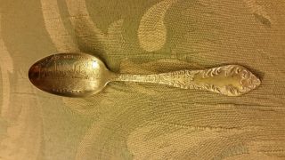 Antique Sterling Silver Spoon Battleship Maine 3.  75 