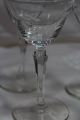 4 Vintage Etched Crystal Stemware - Sherry Stemmed Cordial Glasses Floral Design Stemware photo 1