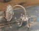 Wrought Iron Spinning Wall Mount Jewelry/key Rack 6 Arm Holder Antique White Primitives photo 2
