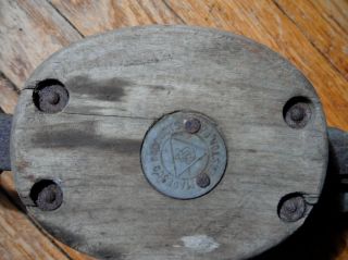 Antique Wooden Barn Pulley Madesci Productions Primitive photo