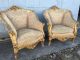 , Pair,  French,  Louis Xv Chairs,  Antique/vintage,  Rare 1900-1950 photo 2