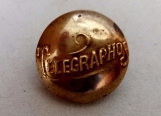 Art Nouveau Very Rare Telegraph Uniform Brass Button - Portugal - Very Collectible photo