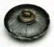 Antique Black Glass Button W Silver Luster Scarce Turtle Design Neat Buttons photo 1