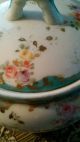 Victorian Hand Painted Round Dresser Dish Trinket With Cover Plates & Chargers photo 3