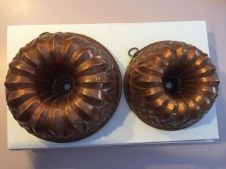 2 Copper Cake Bundt Jello Mold Pans photo