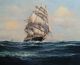 Large Antique Arthur Bracy Maritime Clipper Sailing Ship Seascape Oil Painting Other Maritime Antiques photo 1