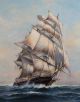 Large Antique Arthur Bracy Maritime Clipper Sailing Ship Seascape Oil Painting Other Maritime Antiques photo 2