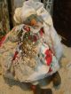 Primitive Snowman Doll Tablecloth Rhinestone Button Lace Folk Art Snowman Doll Primitives photo 9