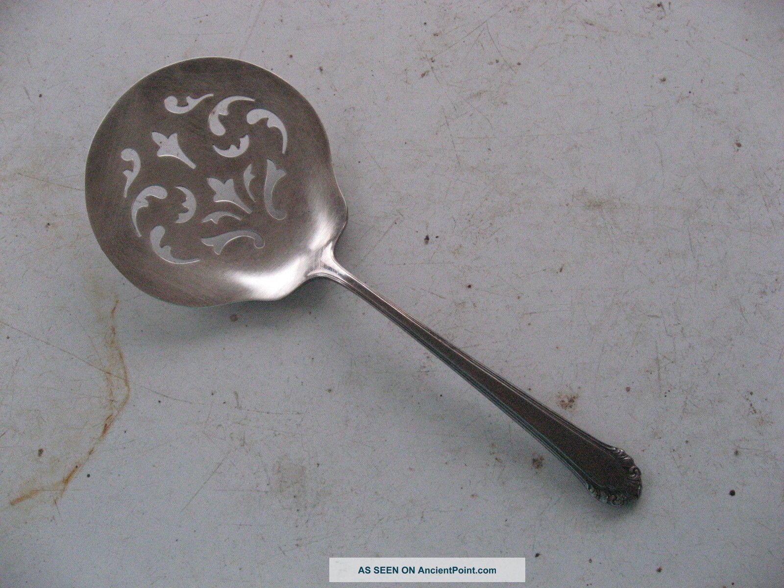 Gorham Slotted Tomato Serving Spoon Pat.  1937 Silverware Serving Piece No Mono Flatware & Silverware photo