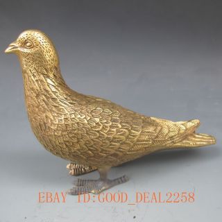 Chinese Brass Hand - Carved Statue - - - Pigeon photo