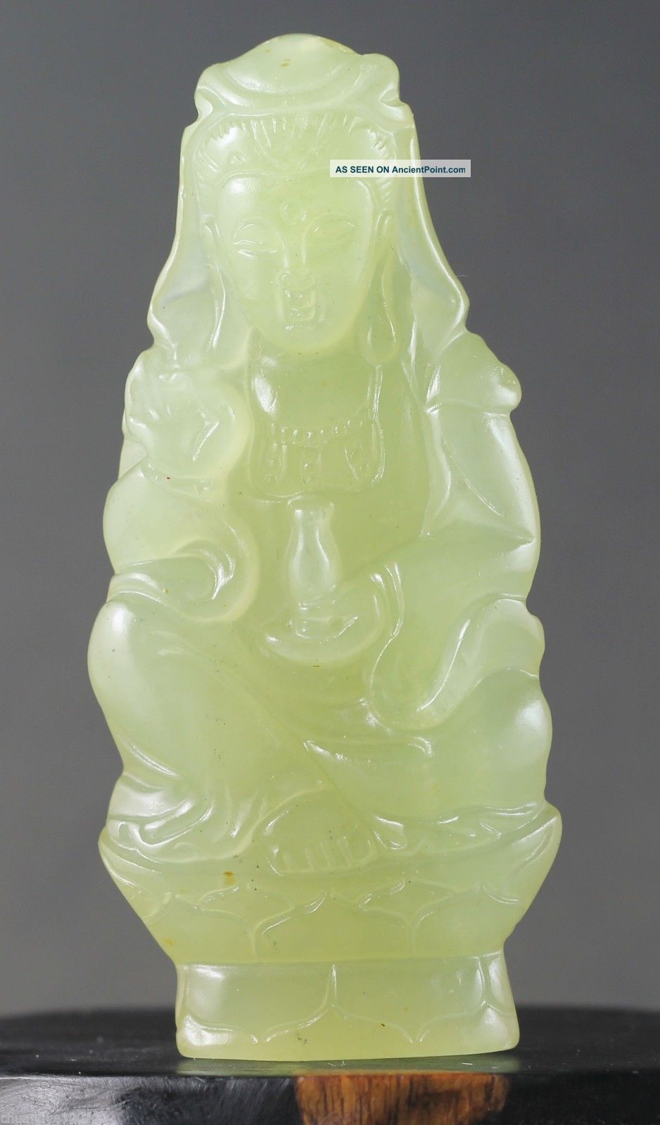 China Jade Jadeite Hand - Carved Guanyin Pendant,  Fine Carved Buddha No.  L759 Necklaces & Pendants photo