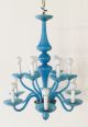 Exquisite Blue Opaline Hand Blown Glass Chandelier Murano Like But Even Better Mid-Century Modernism photo 3