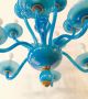 Exquisite Blue Opaline Hand Blown Glass Chandelier Murano Like But Even Better Mid-Century Modernism photo 5