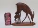 Mid Century Wood Carving - Doe & Fawn - Norway Mid-Century Modernism photo 11
