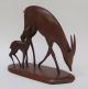 Mid Century Wood Carving - Doe & Fawn - Norway Mid-Century Modernism photo 1